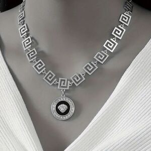 Silver & Black Lion Necklace